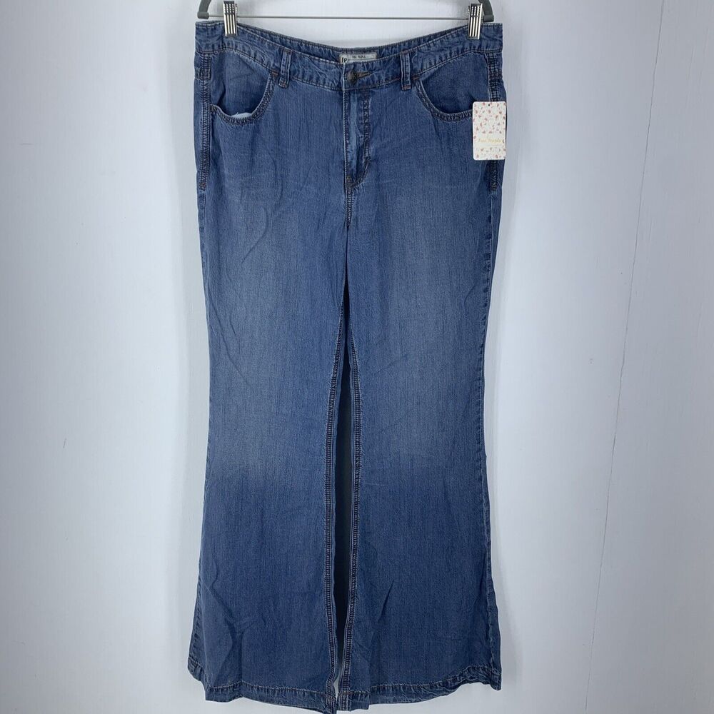 Free People Women 30 Imperial Jeans Extreme Flare Bell Bottoms Baggy Grunge‎